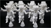 Cherub Candle Stick Holders - Plastic, Group of 11