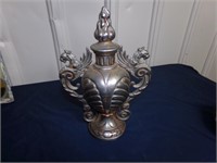 Large Nickle Iron Stove Finial w/ Dragons