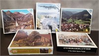 Lot of 5 Vintage Puzzles. 4 Whitman (1 Sealed) 1