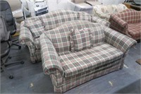 Qty (2) Matching Upholstered Sofa & Love Seat