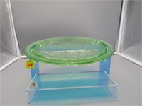 Uranium Glass Cake Plate