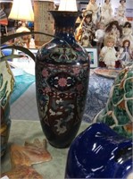Asian inspired metal vase