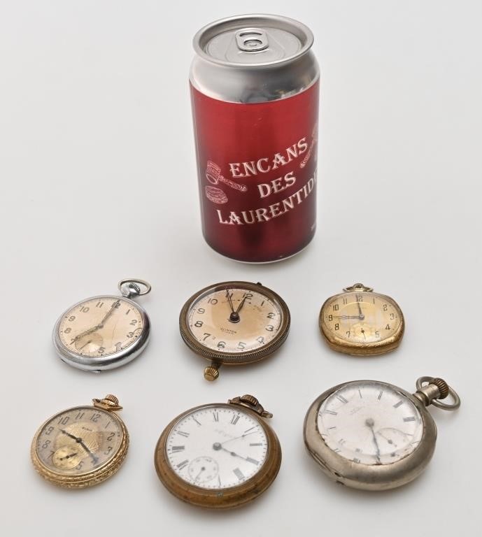 Lot de montres de poche dont Elgin et Waltham