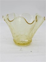 AMAZING LARGE AMBER GLASS BOWL 7 IN TALL ALL CLEAN