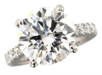 14k Gold 7.73 ct Round VS Lab Diamond Ring