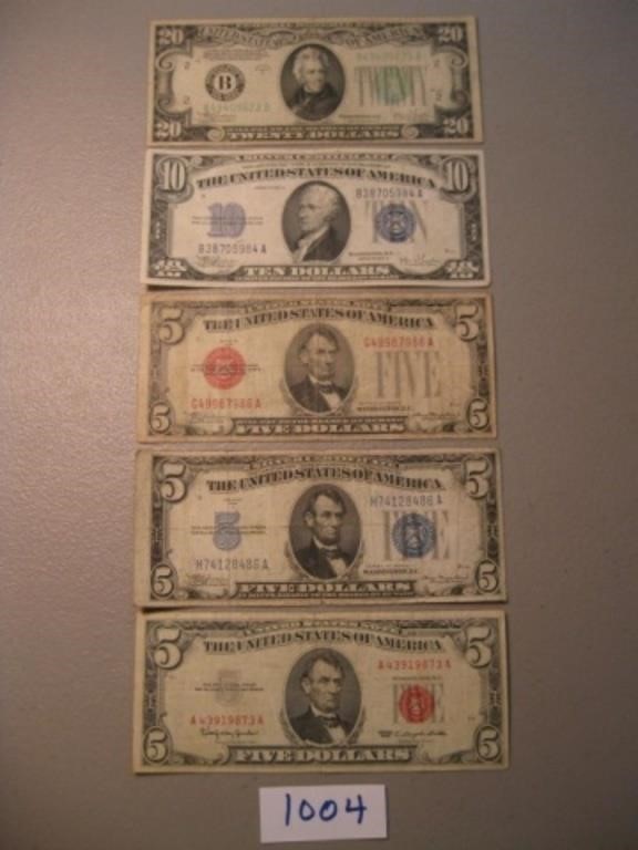 Mixed Lot of Obsolete U.S. Currency…Photo, Top Dc