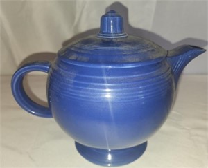 Blue Fiesta ware teapot