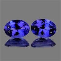 Natural AAA Purple Blue Tanzanite Pair - FL