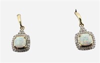 10KT Yellow Gold Woman's Opal Earrings