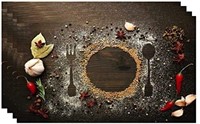 Set of 4 - Spoon and Fork Printed Foam PlaceMats