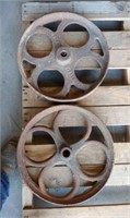 (2) Vintage Metal Wheels