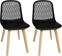 KM Legend Armless Modern Chairs, Set of 2, Black