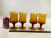 4pcs Amber glass wine glasses
