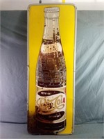 47" Vintage Pepsi Cola Tin Litho Vertical Sign