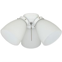 3-Light White Ceiling Fan Shades LED Light Kit