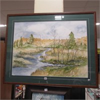 M. EWART WATERCOLOR LANDSCAPE PAINTING