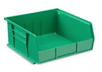 *Plastic Stackable Bins - 11 x 11 x 5", Green 3pk