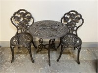 Floral Design Metal Table And Chairs