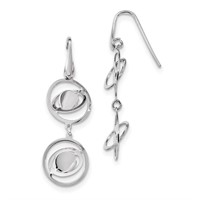 Sterling Silver Twisted Circles Dangle Earrings