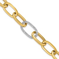 14K- Two-tone Diamond  Bracelet