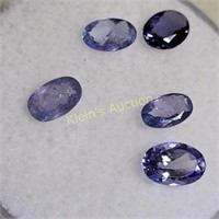 estate gemstones lot of 5 tanzanites 1.35 ct total