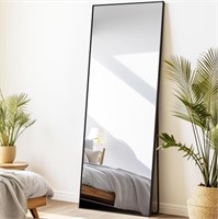 Black Rectangle Mirror Full Length With Stand