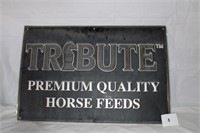 TRIBUTE PREMIUM QUALITY HORSE FEED METAL SIGN