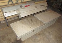 Delta diamond plate 3 piece truck bed tool box.