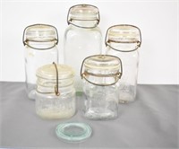 6 PIECE SEALER JARS - QUEEN - PERFECT - ATLAS