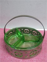 Green Glass With  Holder