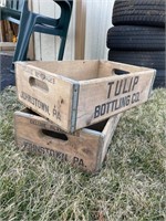 2-TULIP BOTTLING CO JOHNSTOWN PA BOTTLE CRATE