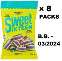 8 x 125g SWEET SIXTEEN SOUR RIBBON - B.B. 03/2024