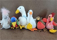 6pc. Vtg Bird TY Beanie Babies Collection