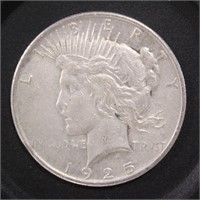 US Coins 1925 Peace Silver Dollar, circulated