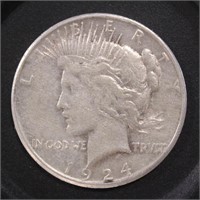 US Coins 1924-S Peace Silver Dollar, circulated