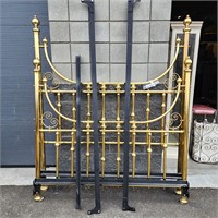 Queen Gold Tone Metal Bed Frame