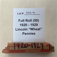Roll (50) of 1920-1929 "Wheat" Cents