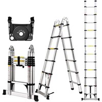 Telescoping Ladder A Frame, 12.5 Ft Compact Alumin