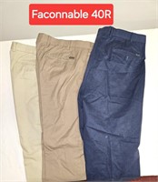 3 Faconnable Dress Pants 40
