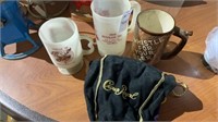 Beer mugs and crown royal bags