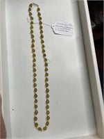 Vintage glass beads necklace with 14K