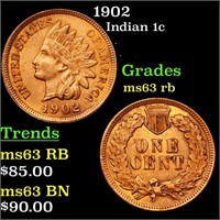 1902 Indian 1c Grades Select Unc RB