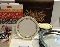 Pie Plates, Table Runner, Cook Books