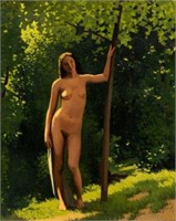 Nude Female Portrait Painting, Bruno Civitico.