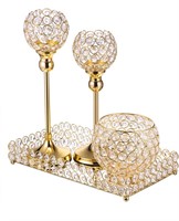 4 Pack Crystal Candle Holders