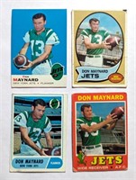 4 Don Maynard Topps Cards 1968 1969 1970 1971