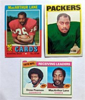 3 MacArthur Lane Topps Cards 1971 1972 & Leaders