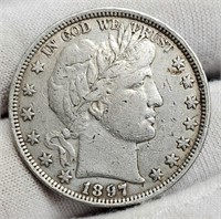 1897 Barber Half Dollar XF Full Bold Liberty