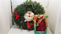 Christmas wreath, angel tree topper