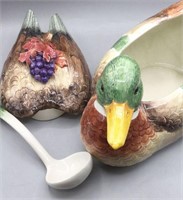 Fitz and Floyd Duck Tureen with Ladle